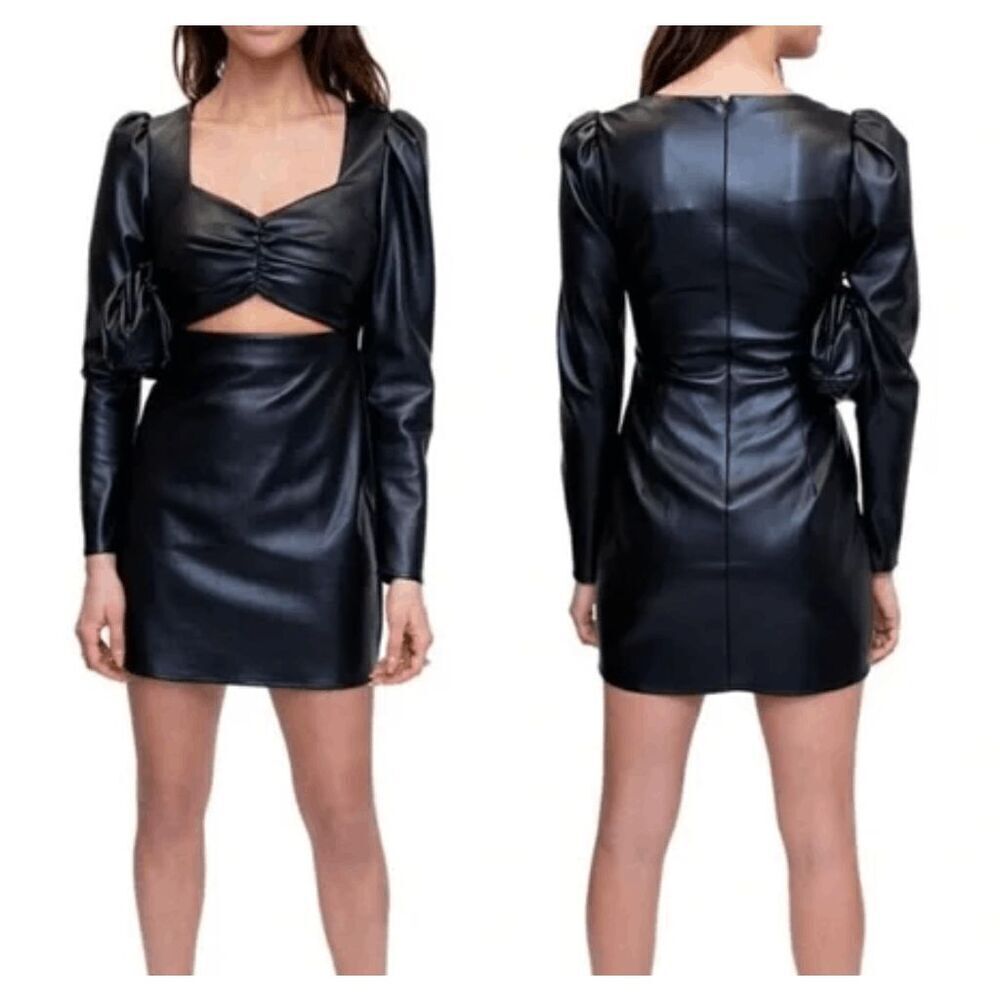 NWT Ronny Kobo Faux Leather Mini Dress XS​​​​​​ - Picture 2 of 10